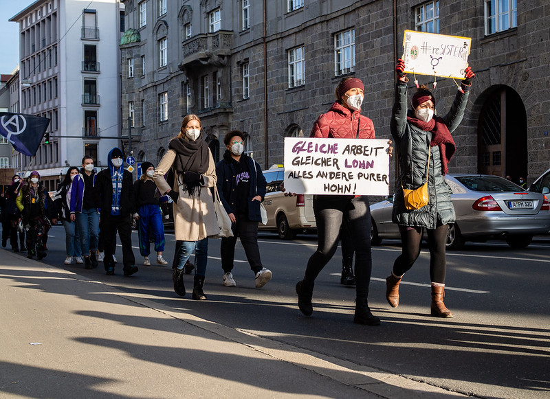 Demonstration zum feministischen Kampftag in Augsburg